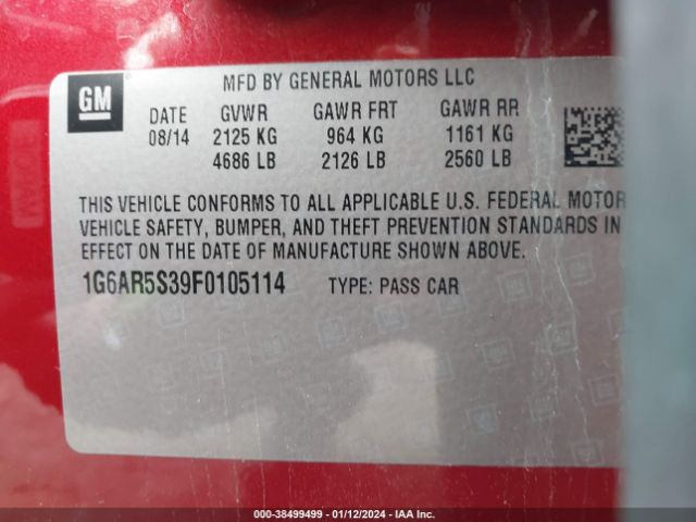 Photo 8 VIN: 1G6AR5S39F0105114 - CADILLAC CTS 