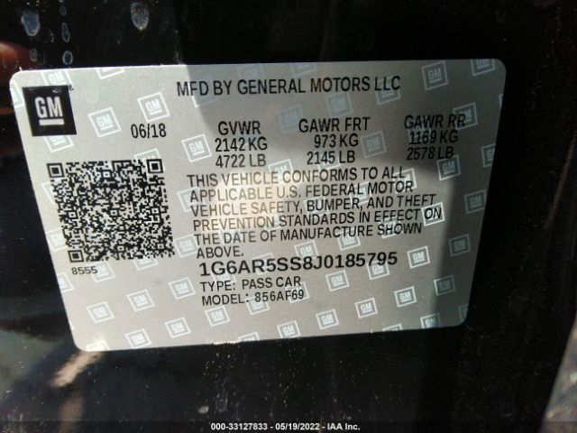 Photo 8 VIN: 1G6AR5SS8J0185795 - CADILLAC CTS SEDAN 