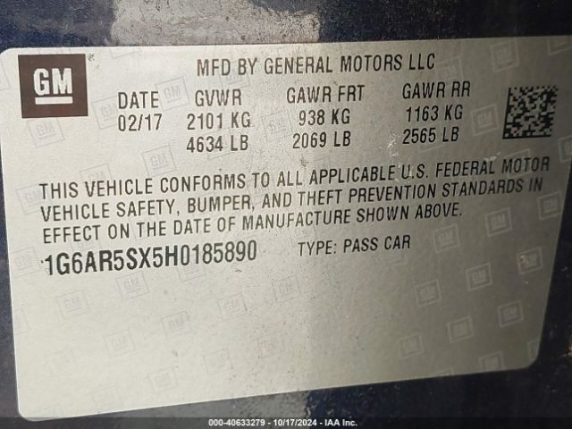 Photo 8 VIN: 1G6AR5SX5H0185890 - CADILLAC CTS 