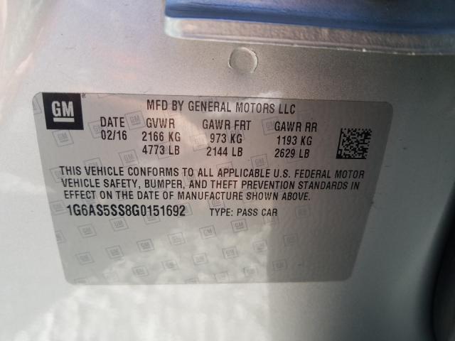 Photo 9 VIN: 1G6AS5SS8G0151692 - CADILLAC CTS PERFOR 