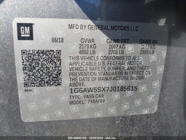 Photo 8 VIN: 1G6AW5SX7J0185615 - CADILLAC CTS 