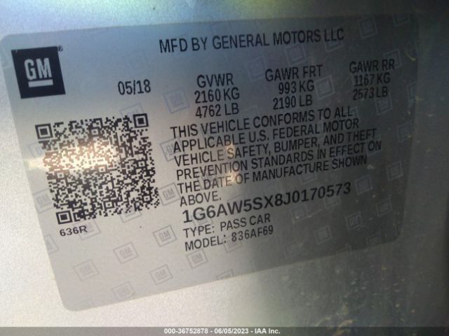 Photo 8 VIN: 1G6AW5SX8J0170573 - CADILLAC CTS 