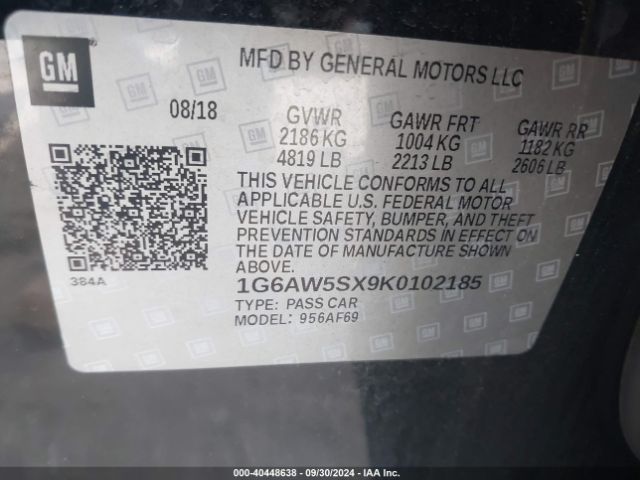 Photo 8 VIN: 1G6AW5SX9K0102185 - CADILLAC CTS 