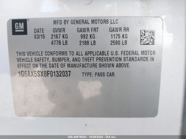 Photo 8 VIN: 1G6AX5SX8F0132037 - CADILLAC CTS 