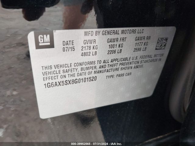 Photo 8 VIN: 1G6AX5SX8G0101520 - CADILLAC CTS 