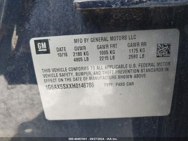 Photo 8 VIN: 1G6AX5SXXH0146766 - CADILLAC CTS 