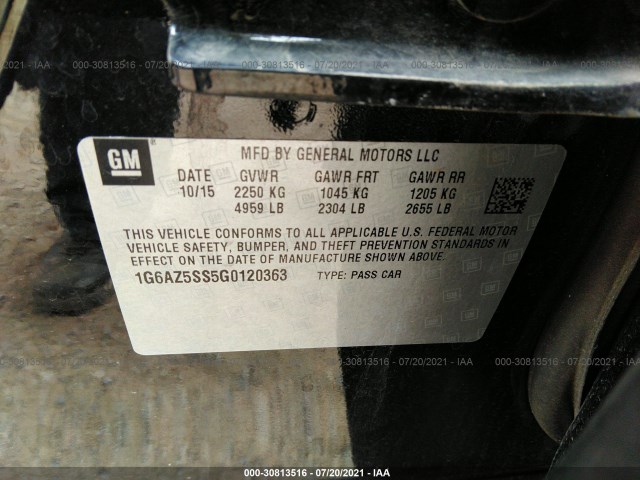 Photo 8 VIN: 1G6AZ5SS5G0120363 - CADILLAC CTS SEDAN 