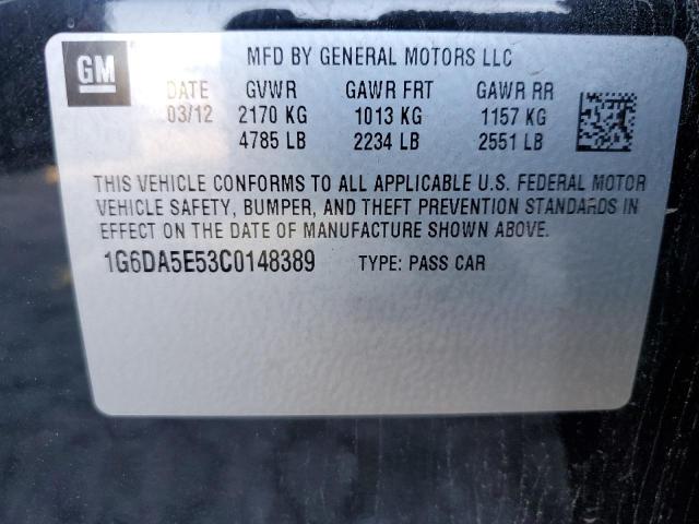 Photo 12 VIN: 1G6DA5E53C0148389 - CADILLAC CTS 