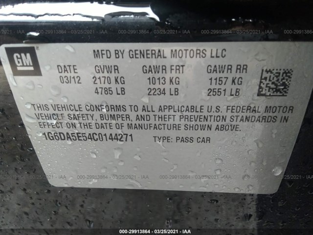 Photo 8 VIN: 1G6DA5E54C0144271 - CADILLAC CTS SEDAN 