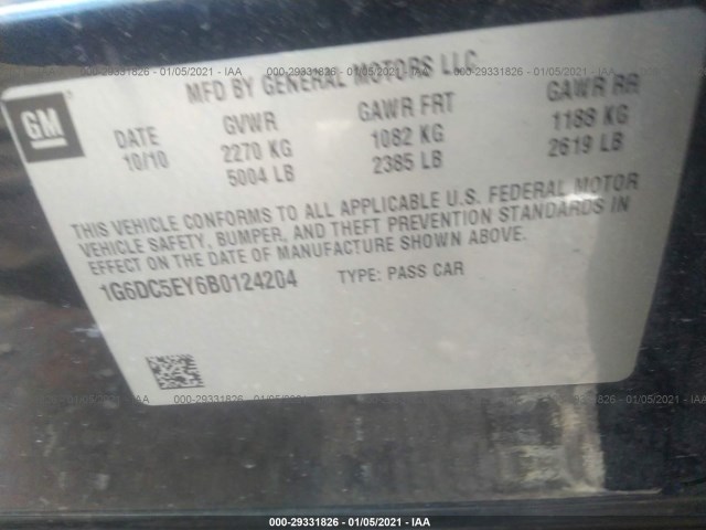 Photo 8 VIN: 1G6DC5EY6B0124204 - CADILLAC CTS SEDAN 