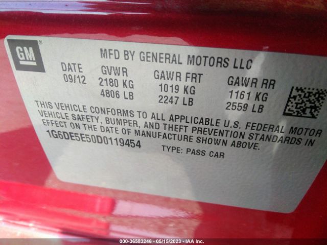 Photo 8 VIN: 1G6DE5E50D0119454 - CADILLAC CTS 