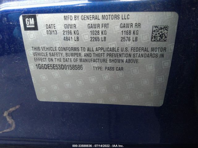 Photo 8 VIN: 1G6DE5E53D0158586 - CADILLAC CTS SEDAN 