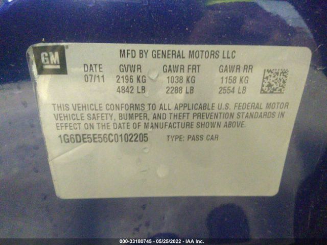 Photo 8 VIN: 1G6DE5E56C0102205 - CADILLAC CTS SEDAN 