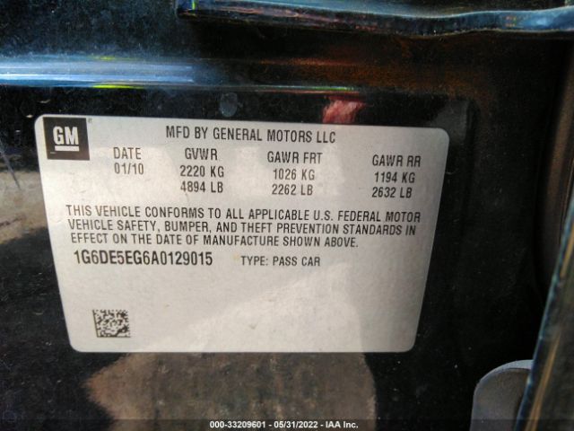 Photo 8 VIN: 1G6DE5EG6A0129015 - CADILLAC CTS SEDAN 