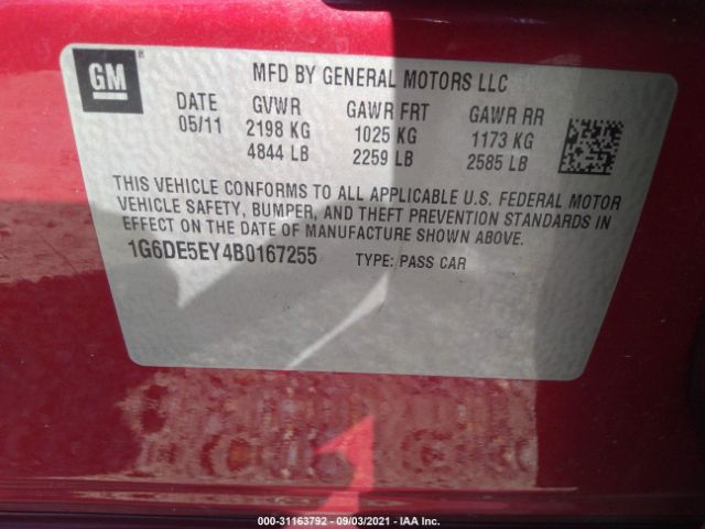 Photo 8 VIN: 1G6DE5EY4B0167255 - CADILLAC CTS SEDAN 