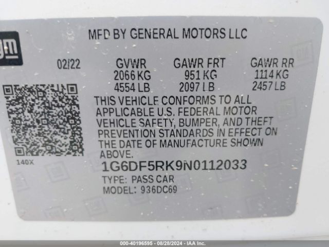 Photo 8 VIN: 1G6DF5RK9N0112033 - CADILLAC CT4 