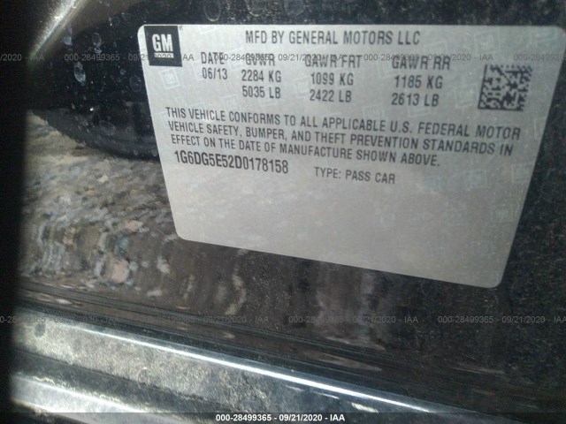 Photo 8 VIN: 1G6DG5E52D0178158 - CADILLAC CTS SEDAN 