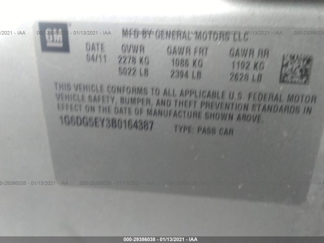 Photo 8 VIN: 1G6DG5EY3B0164387 - CADILLAC CTS SEDAN 