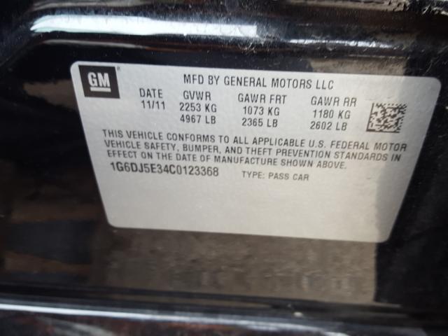 Photo 9 VIN: 1G6DJ5E34C0123368 - CADILLAC CTS PERFOR 