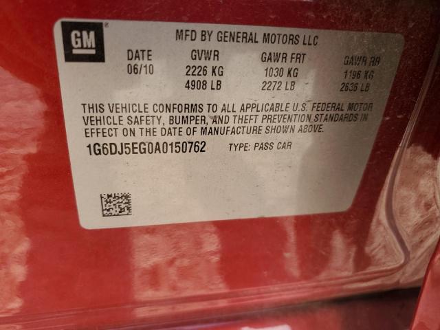 Photo 12 VIN: 1G6DJ5EG0A0150762 - CADILLAC CTS PERFOR 