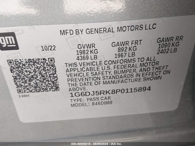 Photo 8 VIN: 1G6DJ5RK8P0115894 - CADILLAC CT4 