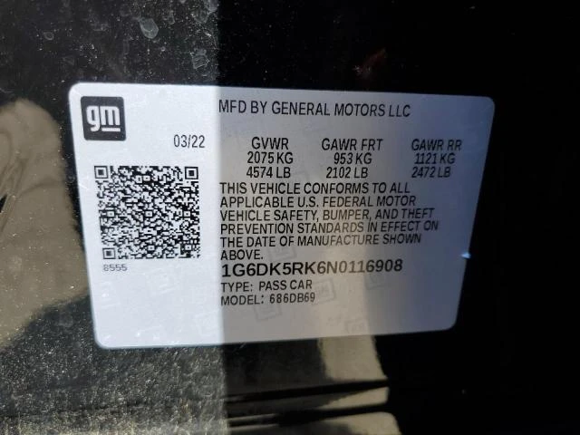 Photo 11 VIN: 1G6DK5RK6N0116908 - CADILLAC CT4 LUXURY 