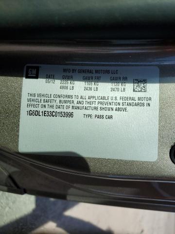 Photo 9 VIN: 1G6DL1E33C0153996 - CADILLAC CTS PERFOR 