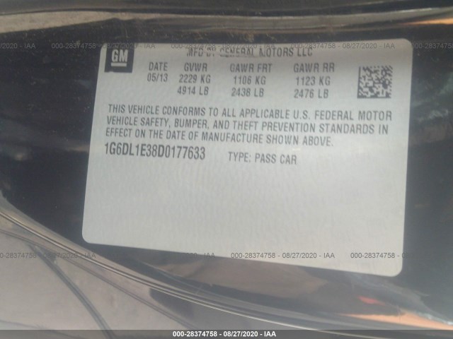 Photo 8 VIN: 1G6DL1E38D0177633 - CADILLAC CTS COUPE 