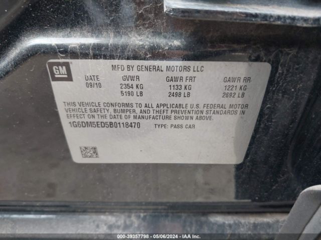 Photo 8 VIN: 1G6DM5ED5B0118470 - CADILLAC CTS 