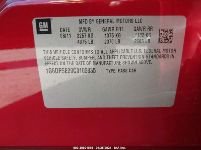 Photo 8 VIN: 1G6DP5E39C0105835 - CADILLAC CTS 