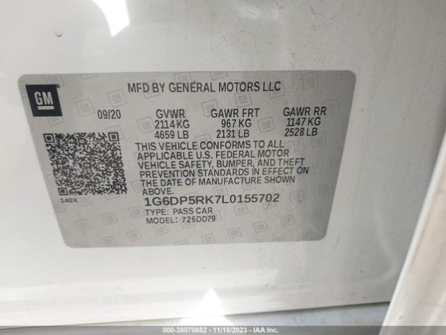 Photo 8 VIN: 1G6DP5RK7L0155702 - CADILLAC CT5 