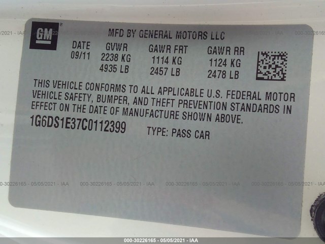 Photo 8 VIN: 1G6DS1E37C0112399 - CADILLAC CTS COUPE 