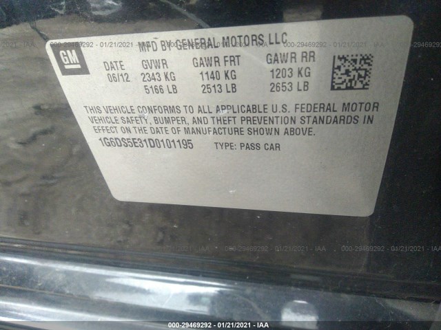 Photo 8 VIN: 1G6DS5E31D0101195 - CADILLAC CTS SEDAN 