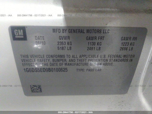 Photo 8 VIN: 1G6DS5ED9B0100625 - CADILLAC CTS SEDAN 