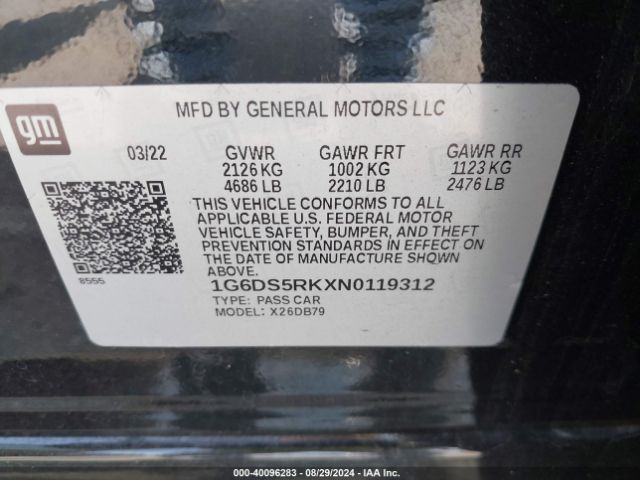 Photo 8 VIN: 1G6DS5RKXN0119312 - CADILLAC CT5 