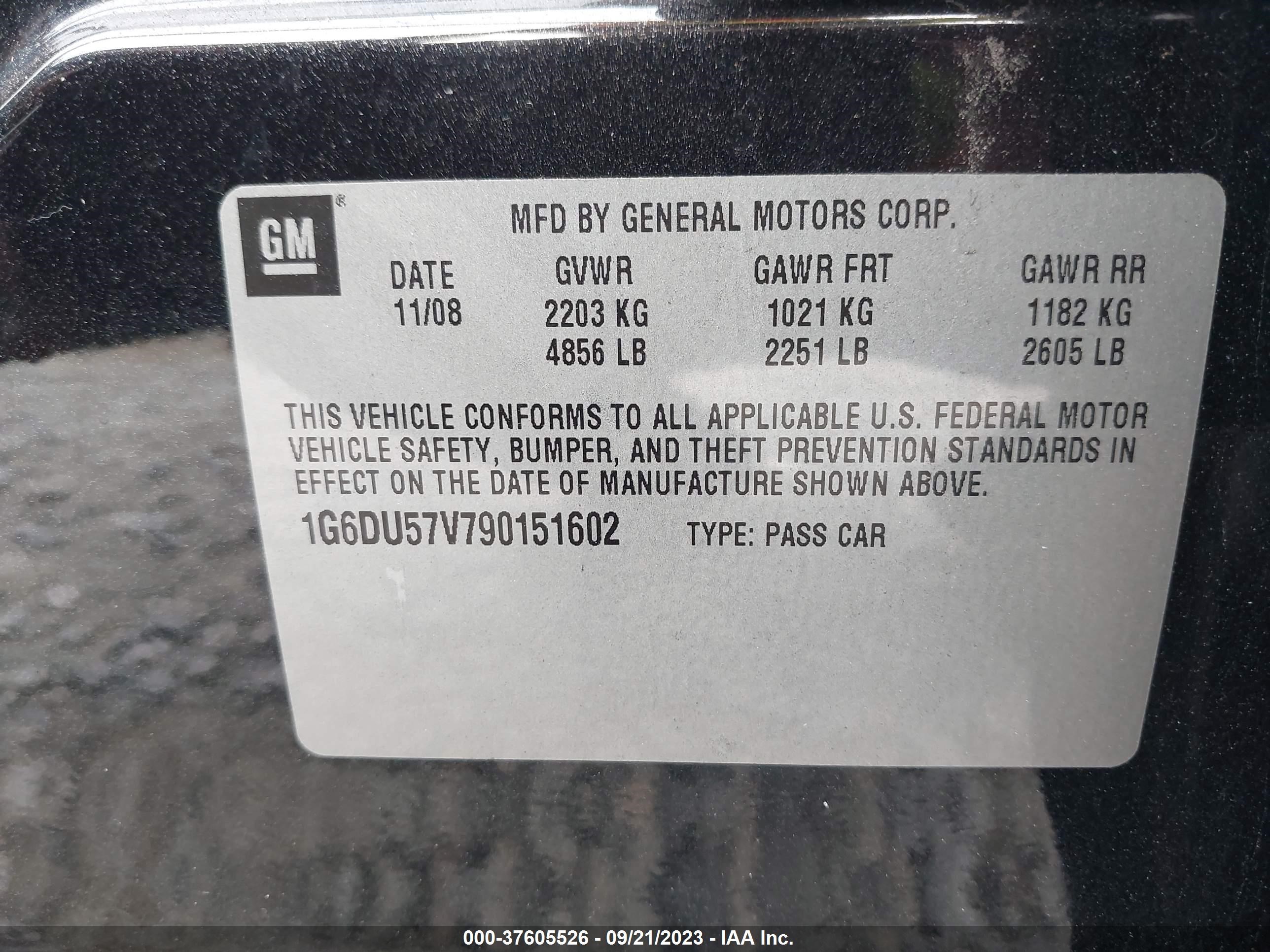 Photo 8 VIN: 1G6DU57V790151602 - CADILLAC CTS 