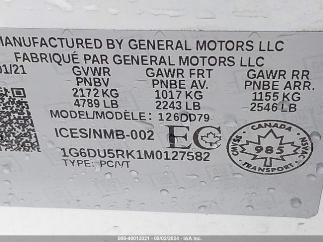 Photo 8 VIN: 1G6DU5RK1M0127582 - CADILLAC CT5 