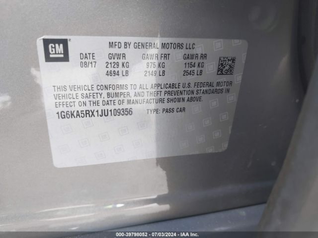 Photo 8 VIN: 1G6KA5RX1JU109356 - CADILLAC CT6 