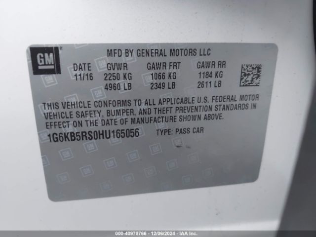 Photo 8 VIN: 1G6KB5RS0HU165056 - CADILLAC CT6 