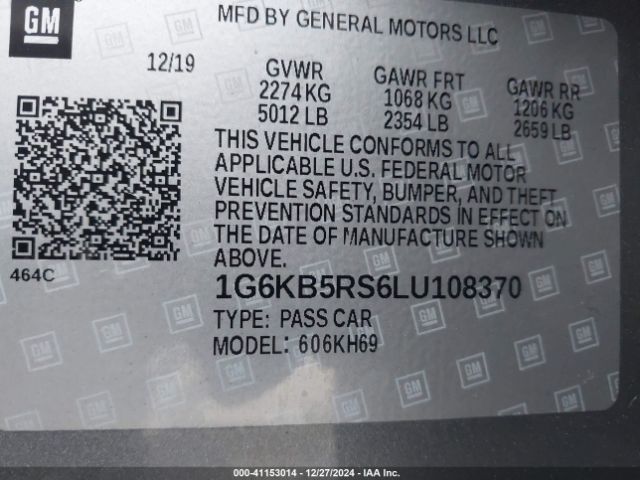 Photo 8 VIN: 1G6KB5RS6LU108370 - CADILLAC CT6 