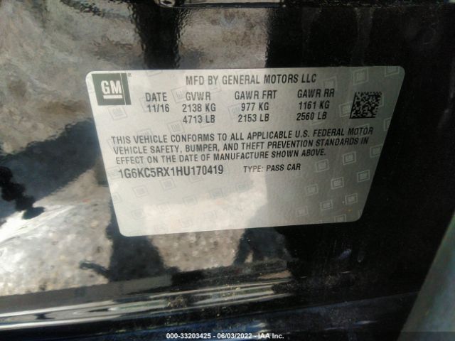 Photo 8 VIN: 1G6KC5RX1HU170419 - CADILLAC CT6 SEDAN 