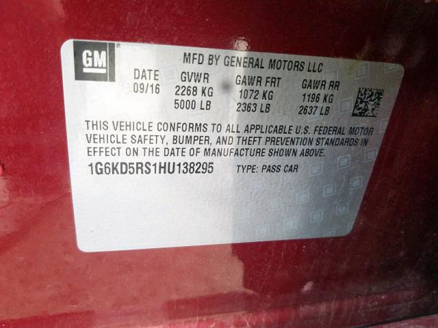 Photo 9 VIN: 1G6KD5RS1HU138295 - CADILLAC CT6 LUXURY 