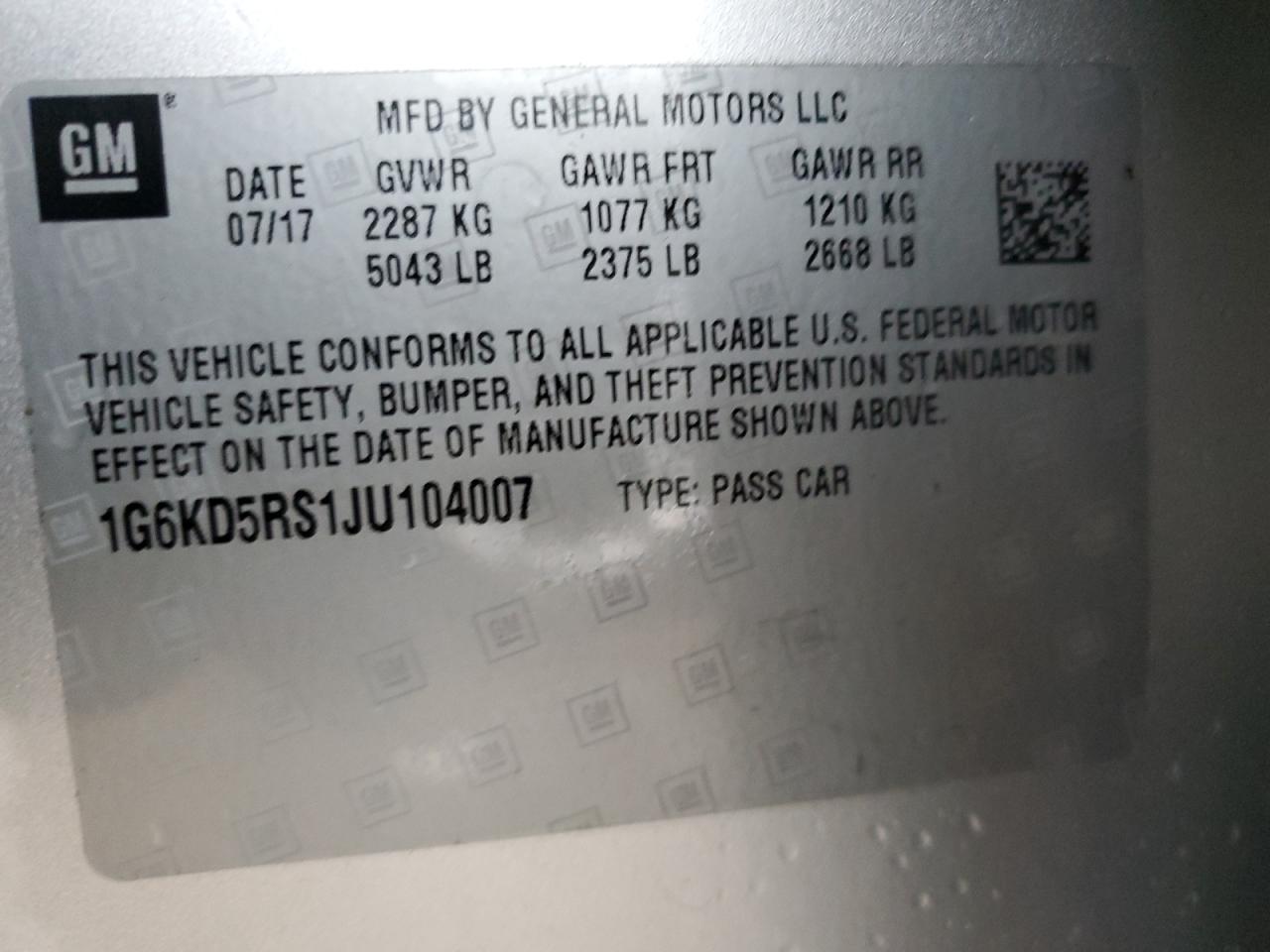 Photo 11 VIN: 1G6KD5RS1JU104007 - CADILLAC CT6 