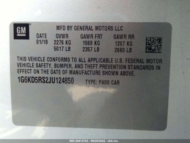 Photo 8 VIN: 1G6KD5RS2JU124850 - CADILLAC CT6 SEDAN 