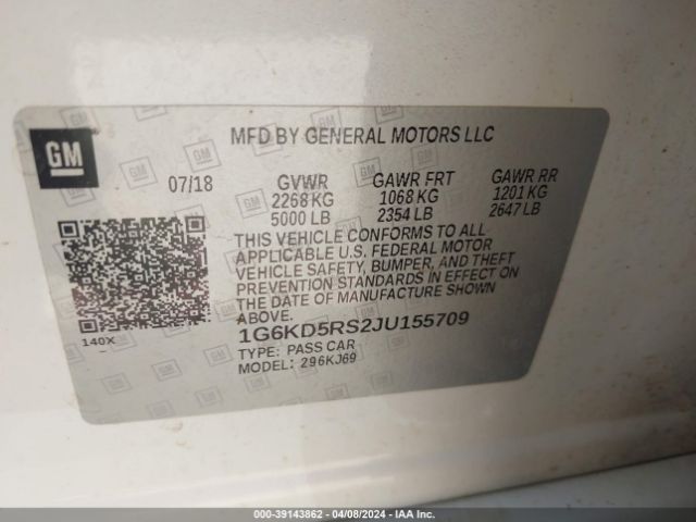 Photo 8 VIN: 1G6KD5RS2JU155709 - CADILLAC CT6 