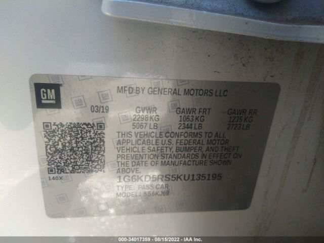 Photo 8 VIN: 1G6KD5RS5KU135195 - CADILLAC CT6 