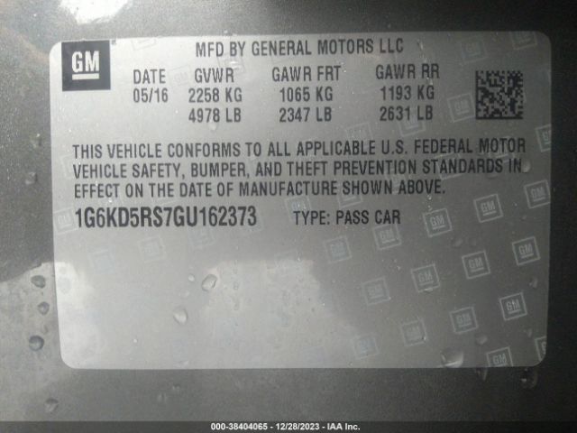 Photo 8 VIN: 1G6KD5RS7GU162373 - CADILLAC CT6 