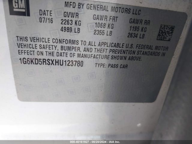 Photo 8 VIN: 1G6KD5RSXHU123780 - CADILLAC CT6 