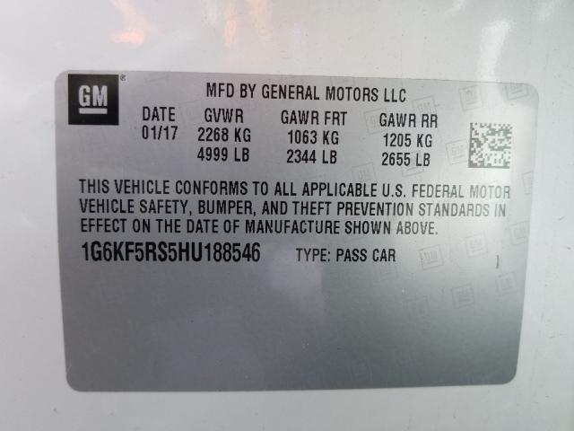 Photo 9 VIN: 1G6KF5RS5HU188546 - CADILLAC CT6 PREMIU 