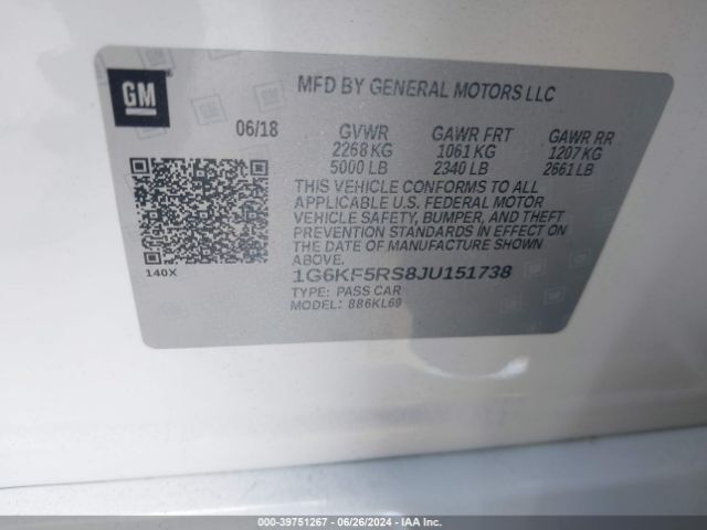 Photo 8 VIN: 1G6KF5RS8JU151738 - CADILLAC CT6 